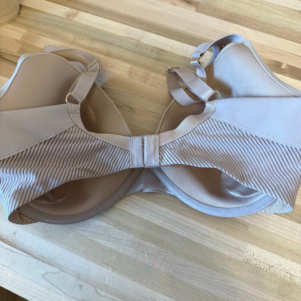 ThirdLove Shadow Stripe Plunge Bra 34F Beige Underwire Lightly Lined - Picture 4 of 6